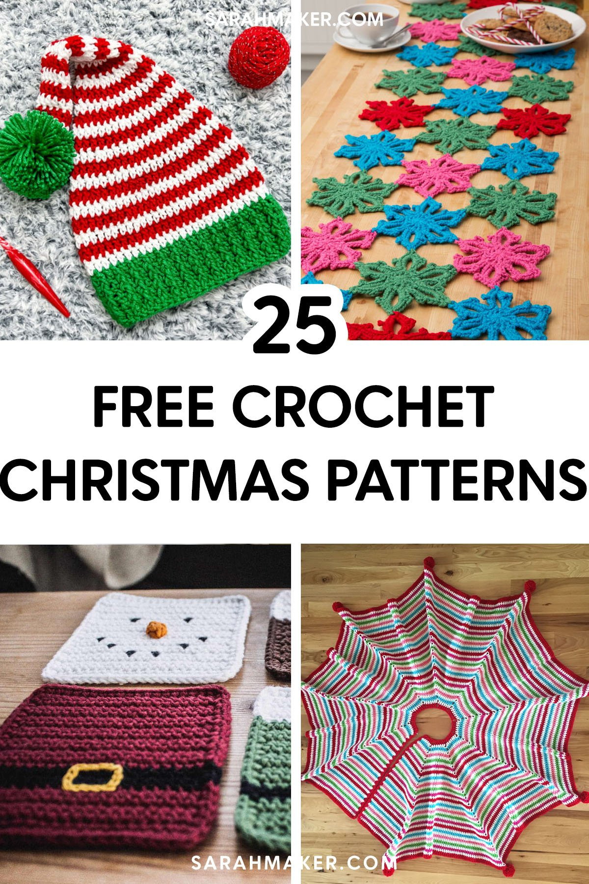 25 Free Crochet Christmas Decor Patterns - Sarah Maker in Free Printable Christmas Crochet Patterns