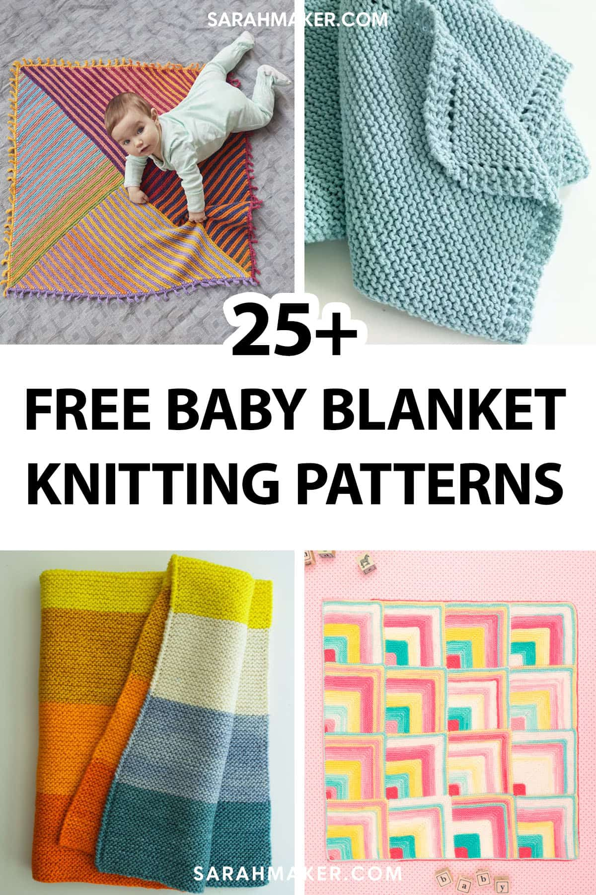 25 Free &amp;amp; Easy Baby Blanket Knitting Patterns - Sarah Maker with regard to Free Printable Knitting Patterns For Baby Blankets