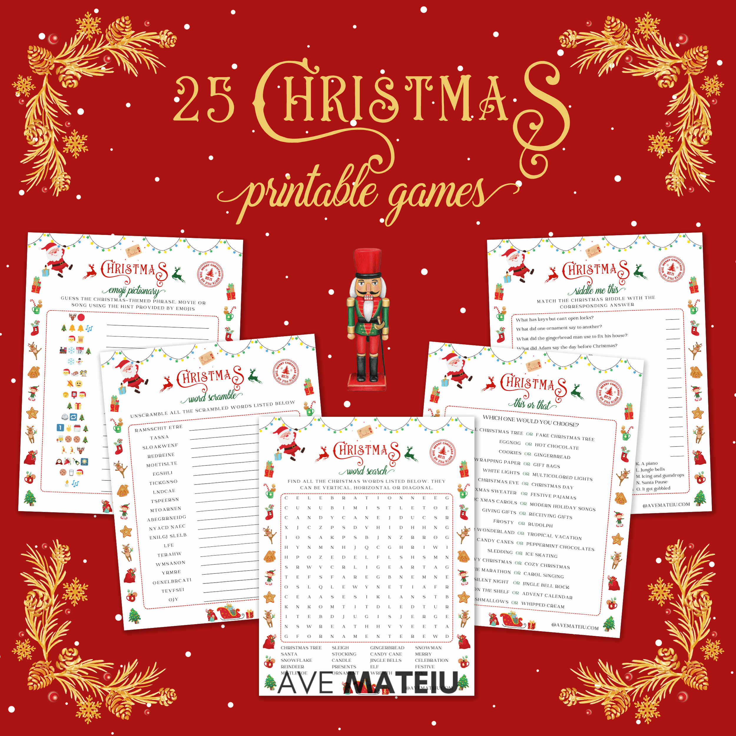 25 Printable Christmas Games And Activities intended for Free Printable Christmas Games for Family Gatherings