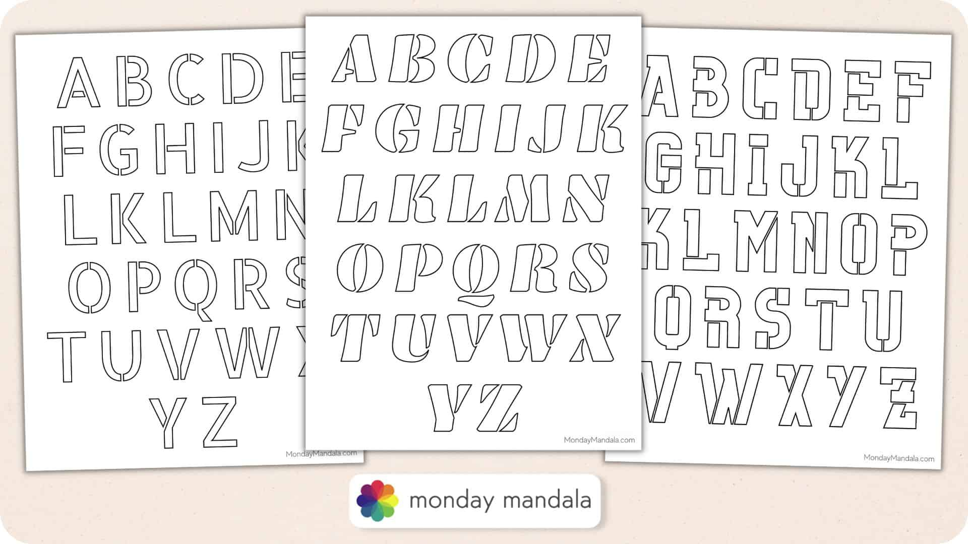 250 Letter &amp;amp; Number Stencils (Free Pdf Printables) for One Inch Stencils Printable Free