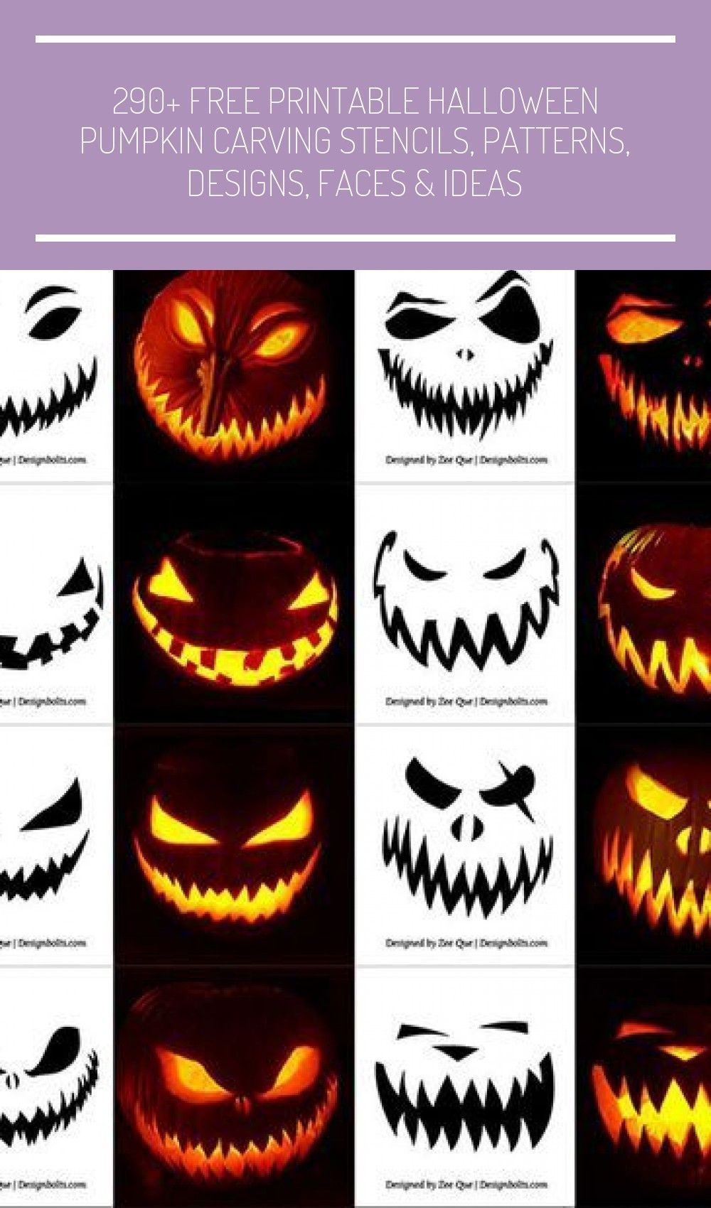 290+ Free Printable Halloween Pumpkin Carving Stencils, Patterns intended for Scary Pumpkin Patterns Free Printable