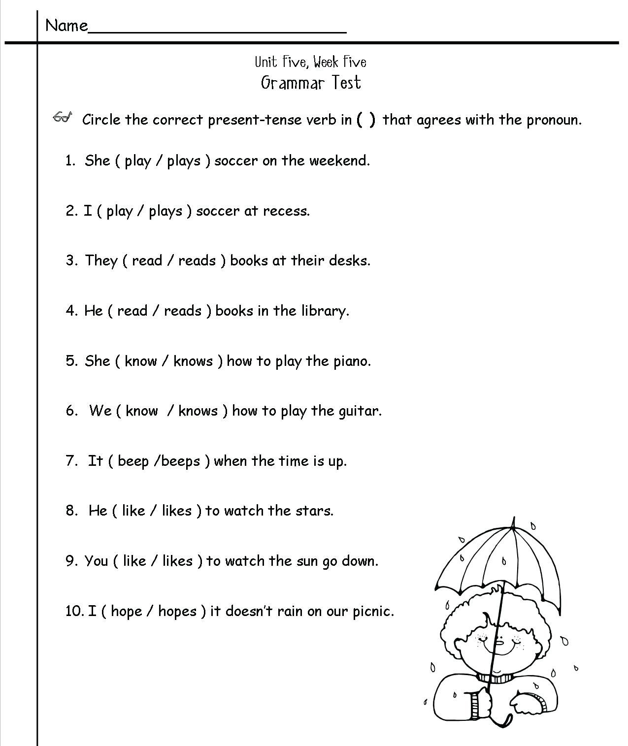 2Nd Grade English Worksheets - Best Coloring Pages For Kids in Free Printable Grammar Worksheets for 2nd Grade