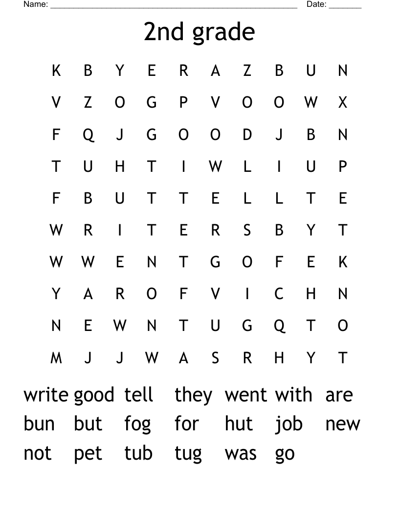 2Nd Grade Word Search - Wordmint regarding 2Nd Grade Word Search Free Printable