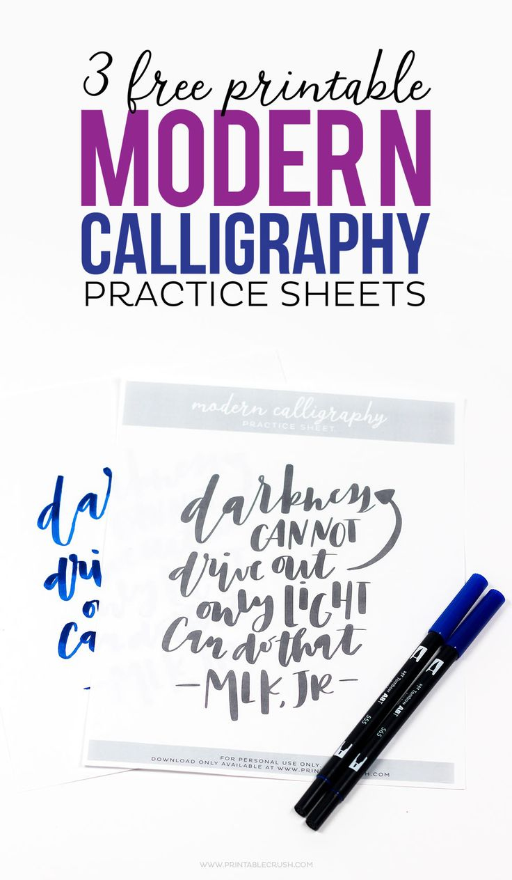 3 Free Printable Modern Calligraphy Practice Sheets | Calligraphy throughout Modern Calligraphy Practice Sheets Printable Free