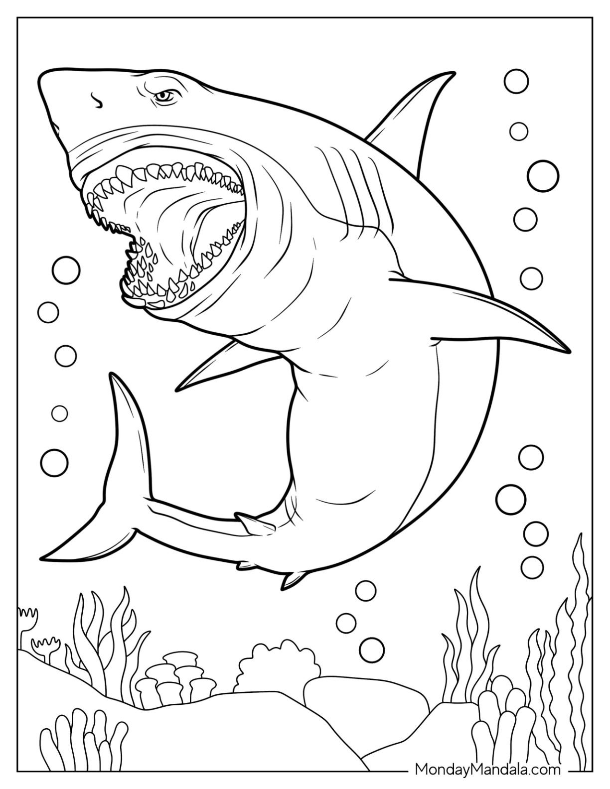 34 Shark Coloring Pages (Free Pdf Printables) in Free Shark Printables