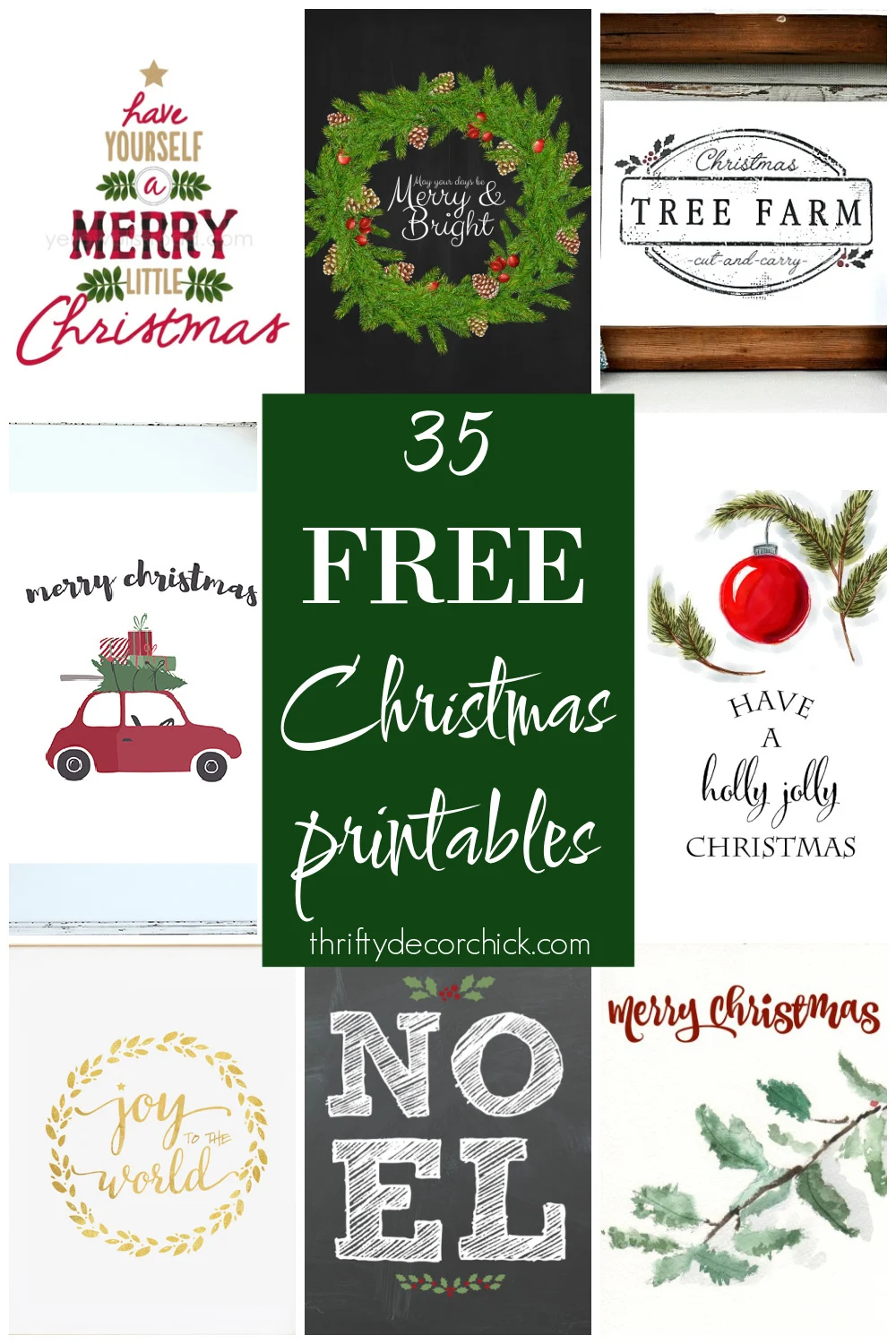 35 Free Christmas Printables To Deck Your Halls | Thrifty Decor throughout Free Printable Decor