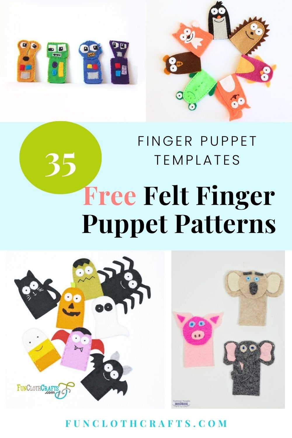 35 Free Felt Finger Puppet Patterns | Fun Cloth Crafts - Felt with Free Printable Finger Puppet Templates