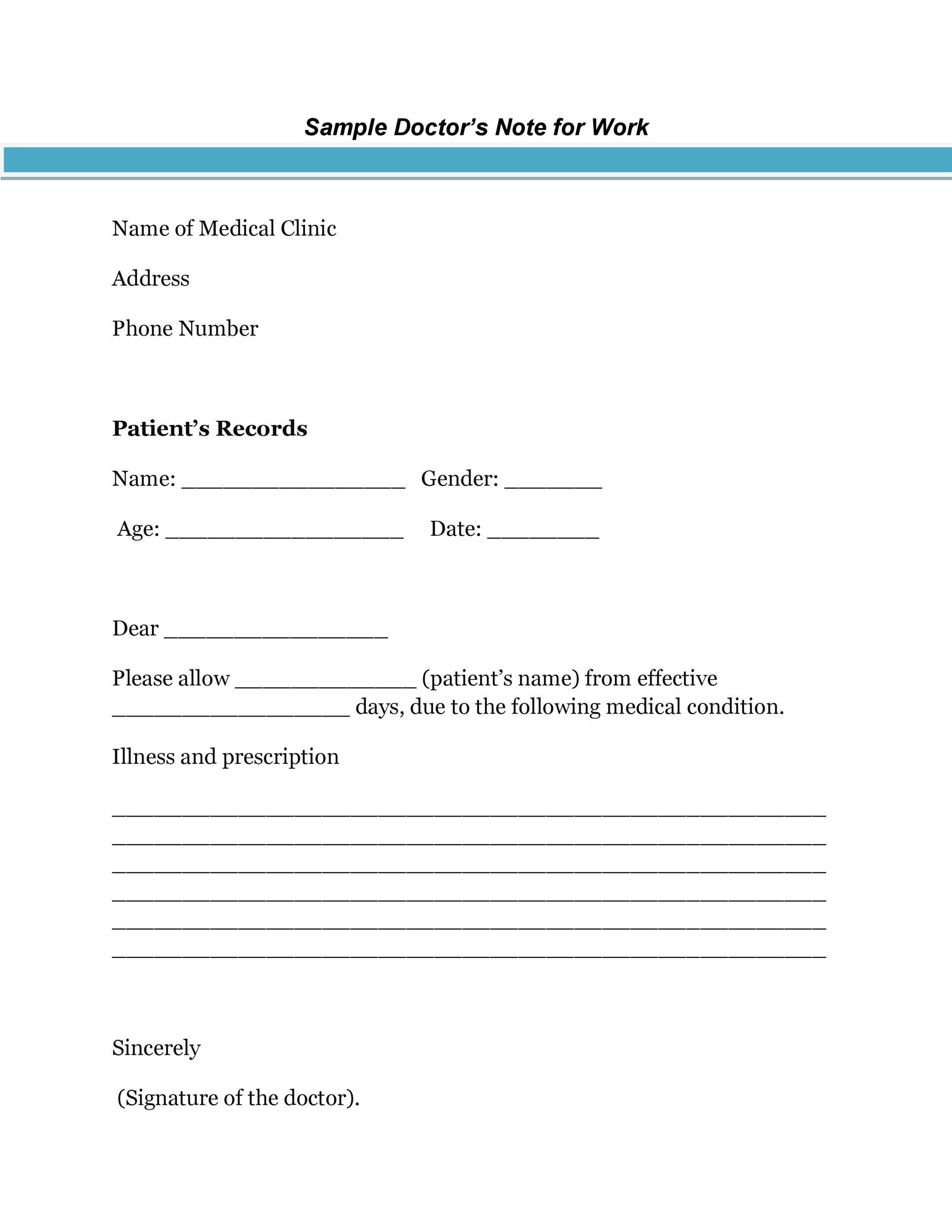 36 Free Doctor Note Templates [For Work Or School] intended for Free Printable Doctors Note