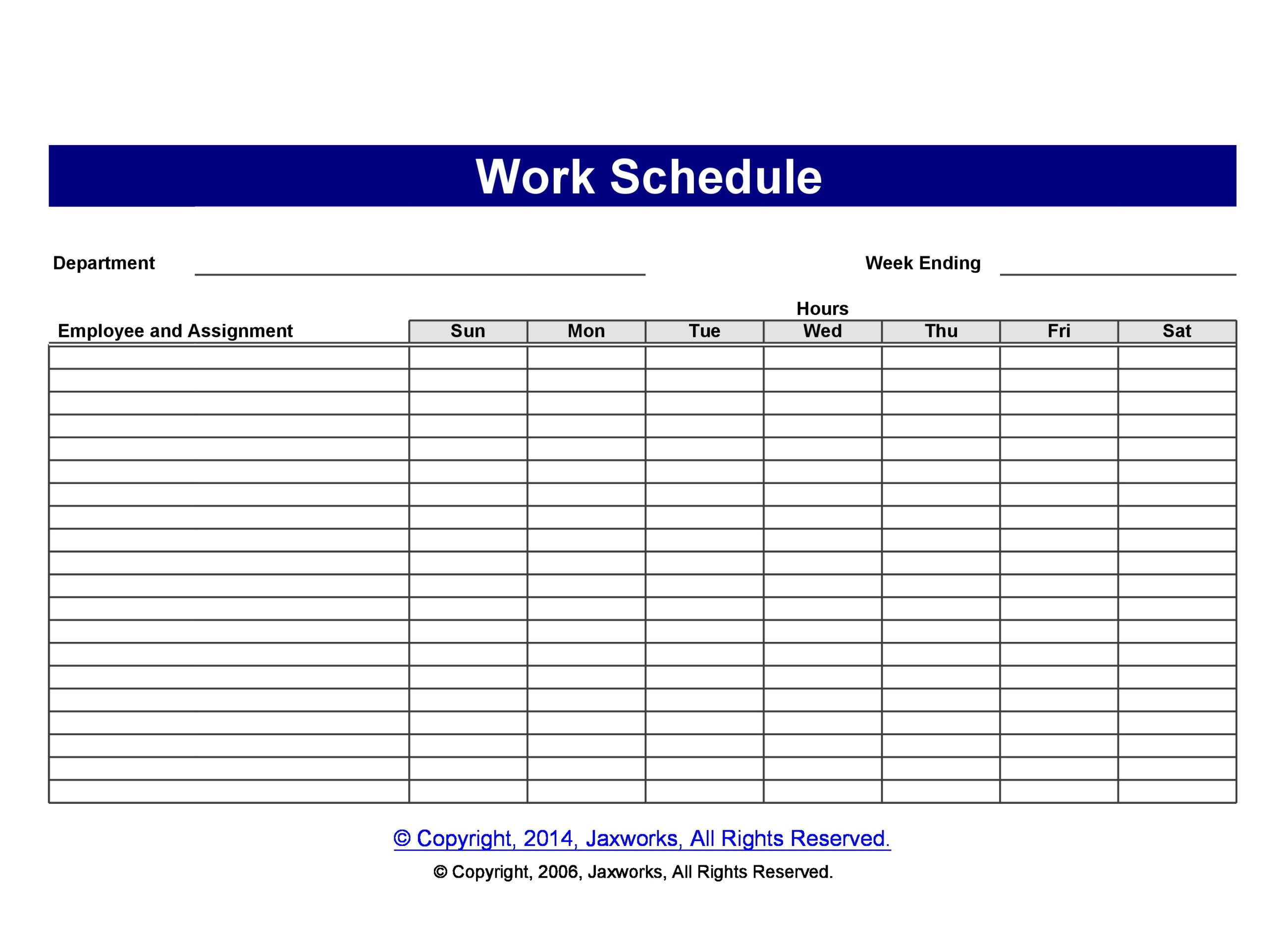 37 Free Employee Schedule Templates (Excel, Word, Pdf) with Free Printable Blank Work Schedules