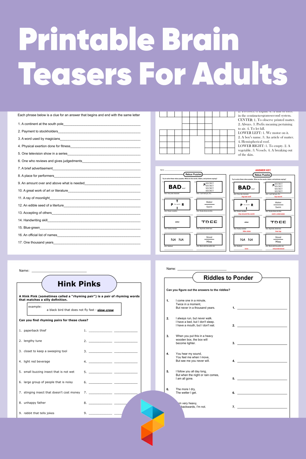 37 Free Printable Brain Teasers With Answers - Esl Vault throughout Free Printable Brain Teasers