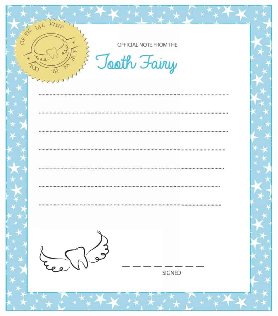 37 Tooth Fairy Certificates &amp;amp; Letter Templates with regard to Tooth Fairy Stationery Free Printable