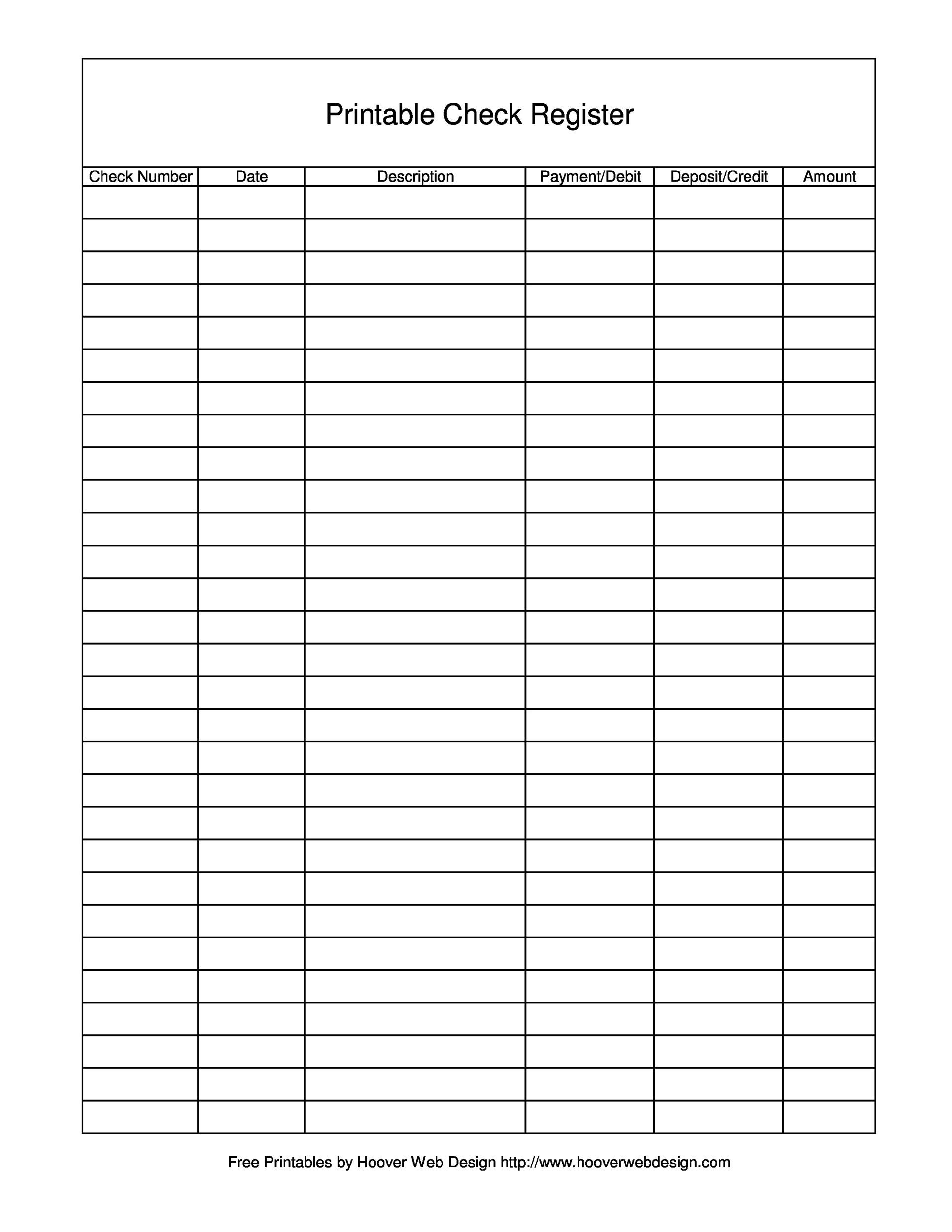 39 Checkbook Register Templates [100% Free, Printable] ᐅ Templatelab for Free Printable Checkbook Register