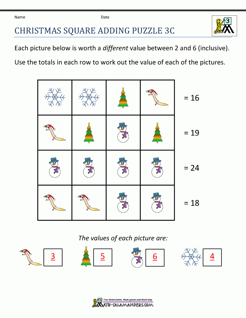 3Rd Grade Christmas Math Worksheets within Free Printable Christmas Worksheets for Third Grade