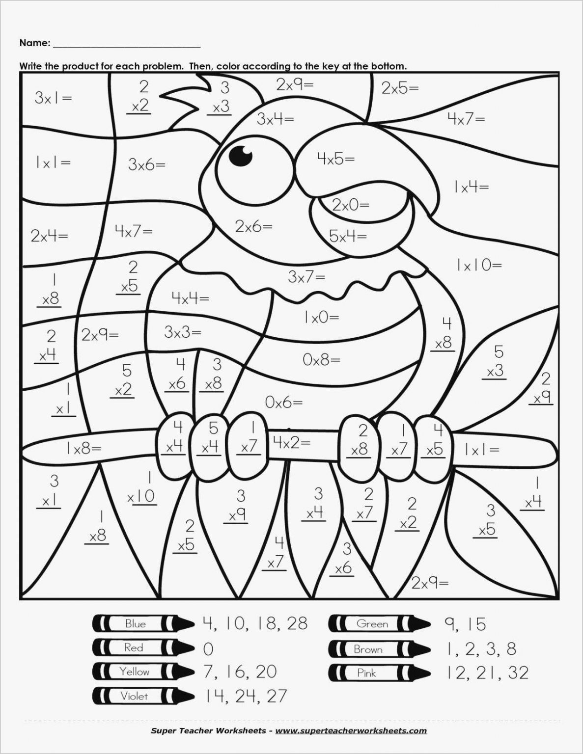 4 Free Math Worksheets Second Grade 2 Addition Add 3 Single Digit regarding Free Printable Math Coloring Worksheets for 2nd Grade