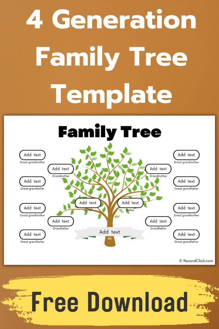 4 Generation Family Tree Template regarding Free Printable Family Tree Template 4 Generations