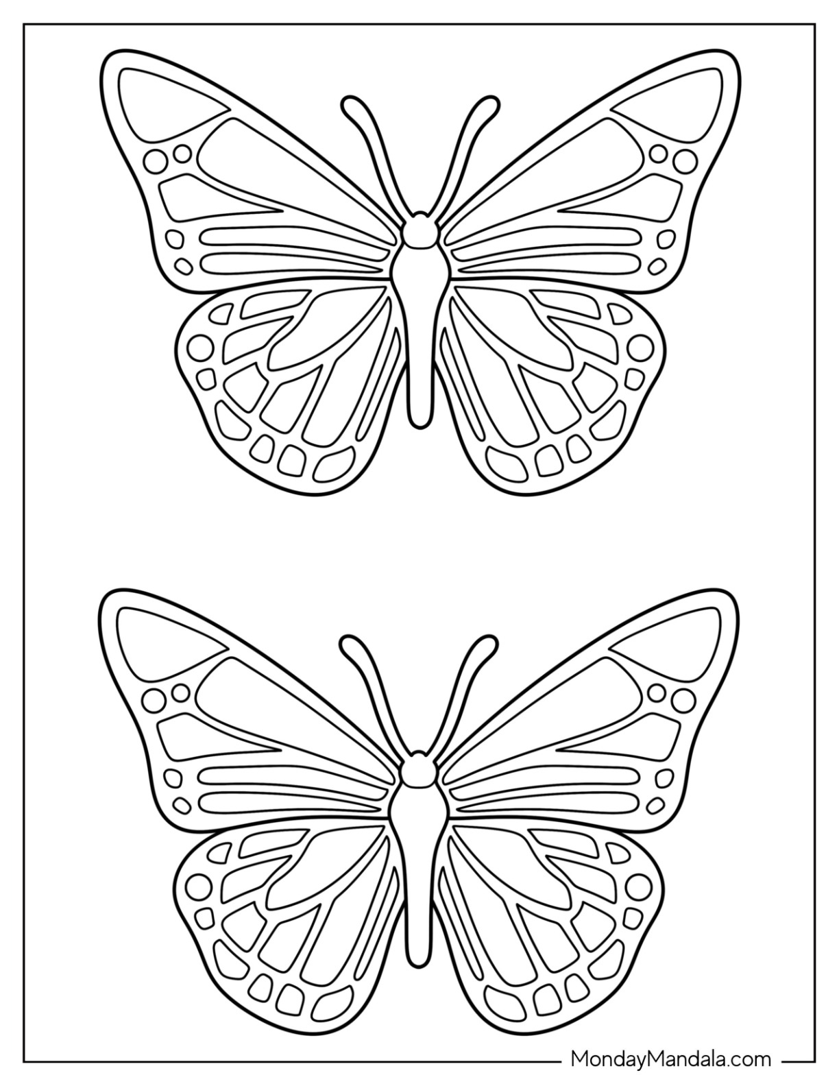 40 Butterfly Templates (Free Pdf Printables) throughout Free Printable Butterfly Cutouts