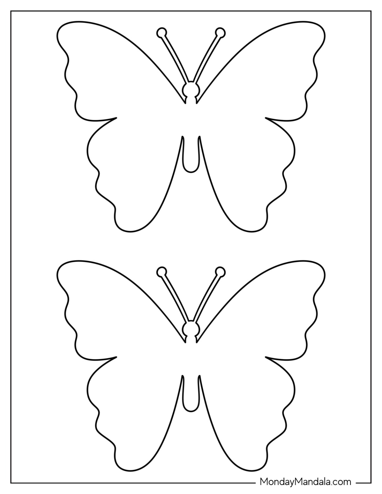 40 Butterfly Templates (Free Pdf Printables) within Free Printable Butterfly Template