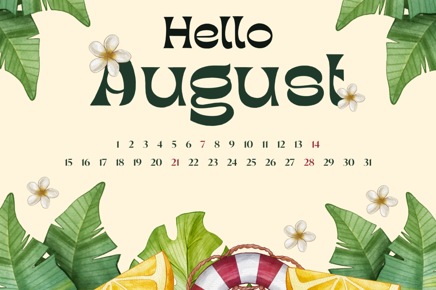 40+ Free Printable August Calendars 2022 pertaining to Free Printable Clipart For August