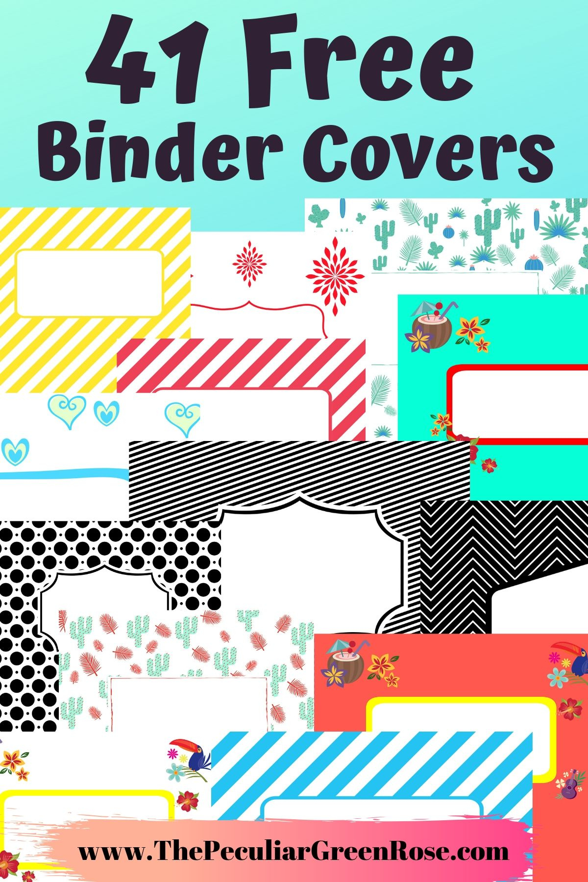 41 Free Printable Binder Covers - The Peculiar Green Rose in Free Printable Binder Covers