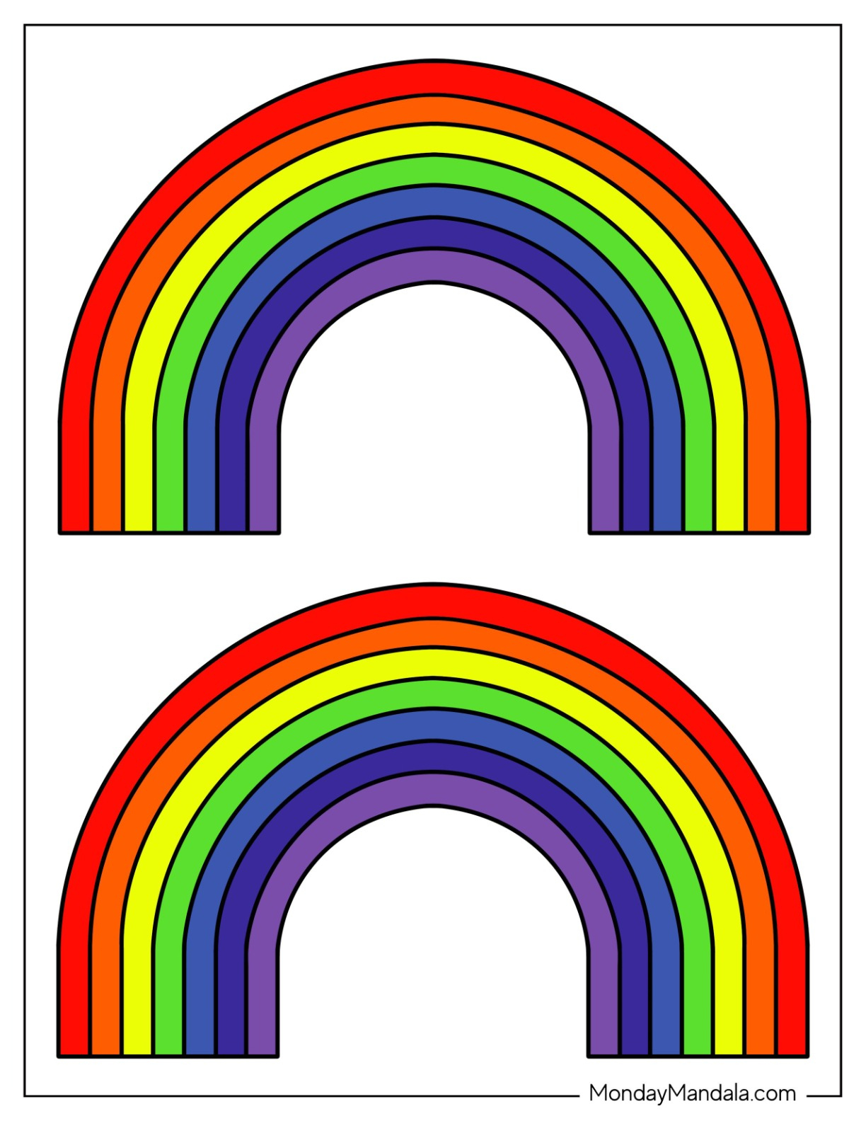 43 Rainbow Templates (Free Pdf Printables) pertaining to Free Printable Rainbow Pictures