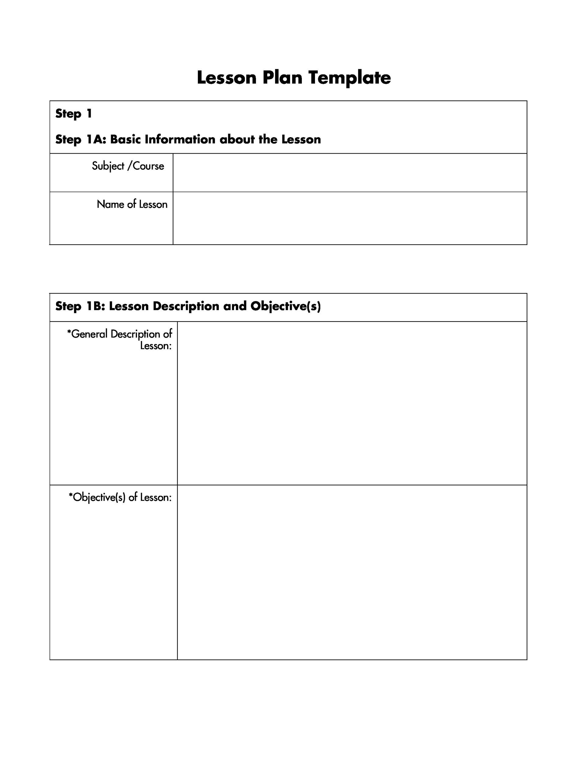 44 Free Lesson Plan Templates [Common Core, Preschool, Weekly] with Free Printable Lesson Plan Template