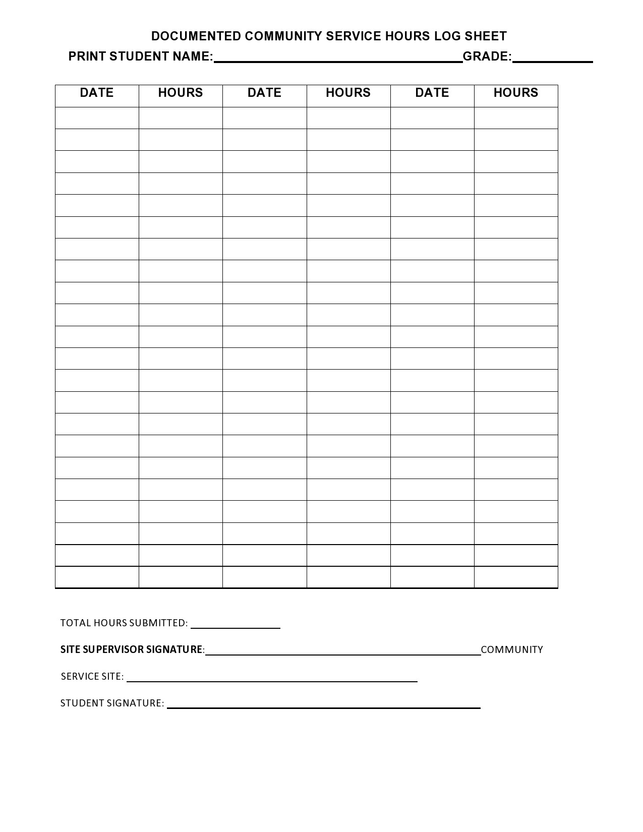 44 Printable Community Service Forms (Ms Word) ᐅ Templatelab for Free Printable Community Service Log Sheet