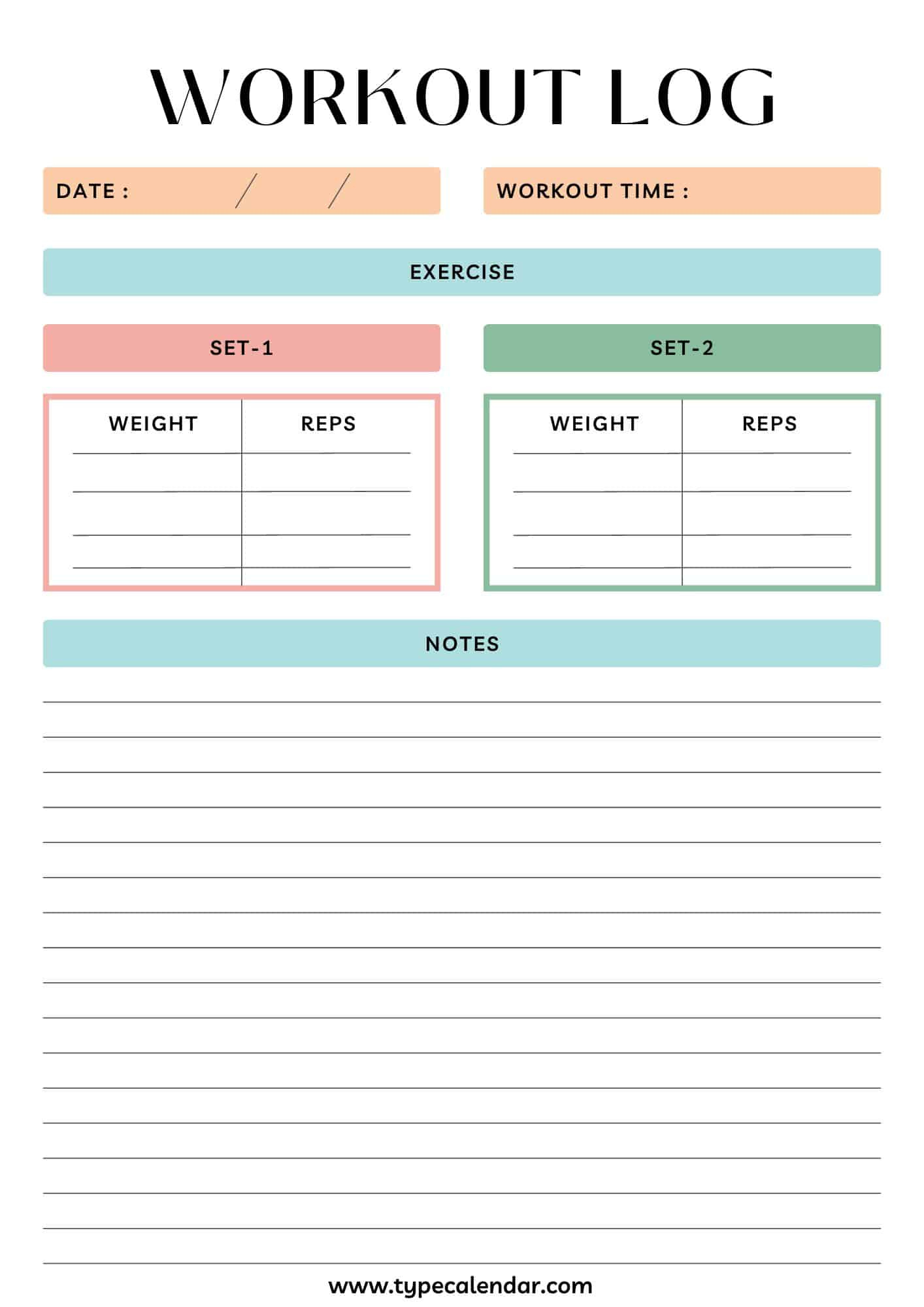 45+ Free Printable Workout Log Templates [Pdf, Word, Excel] intended for Free Printable Workout Log Template