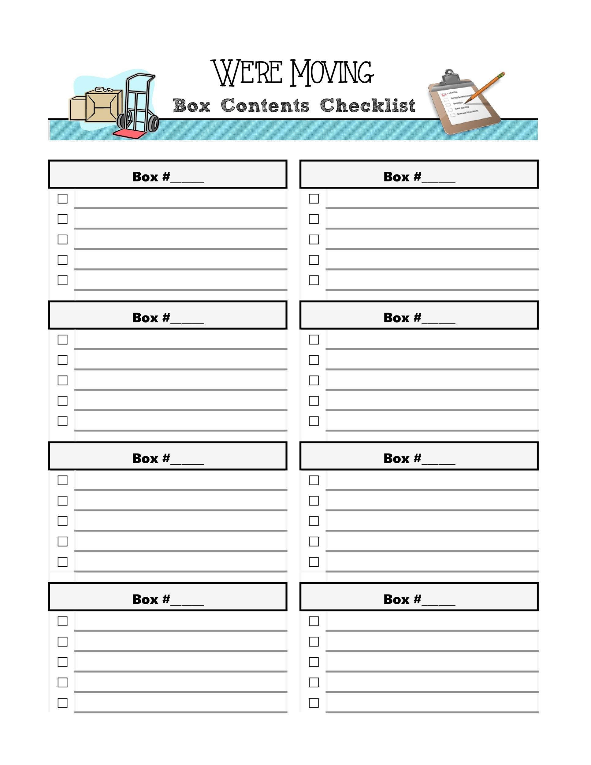 45 Great Moving Checklists [Checklist For Moving In / Out] ᐅ with regard to Free Printable Moving Checklist And Planner