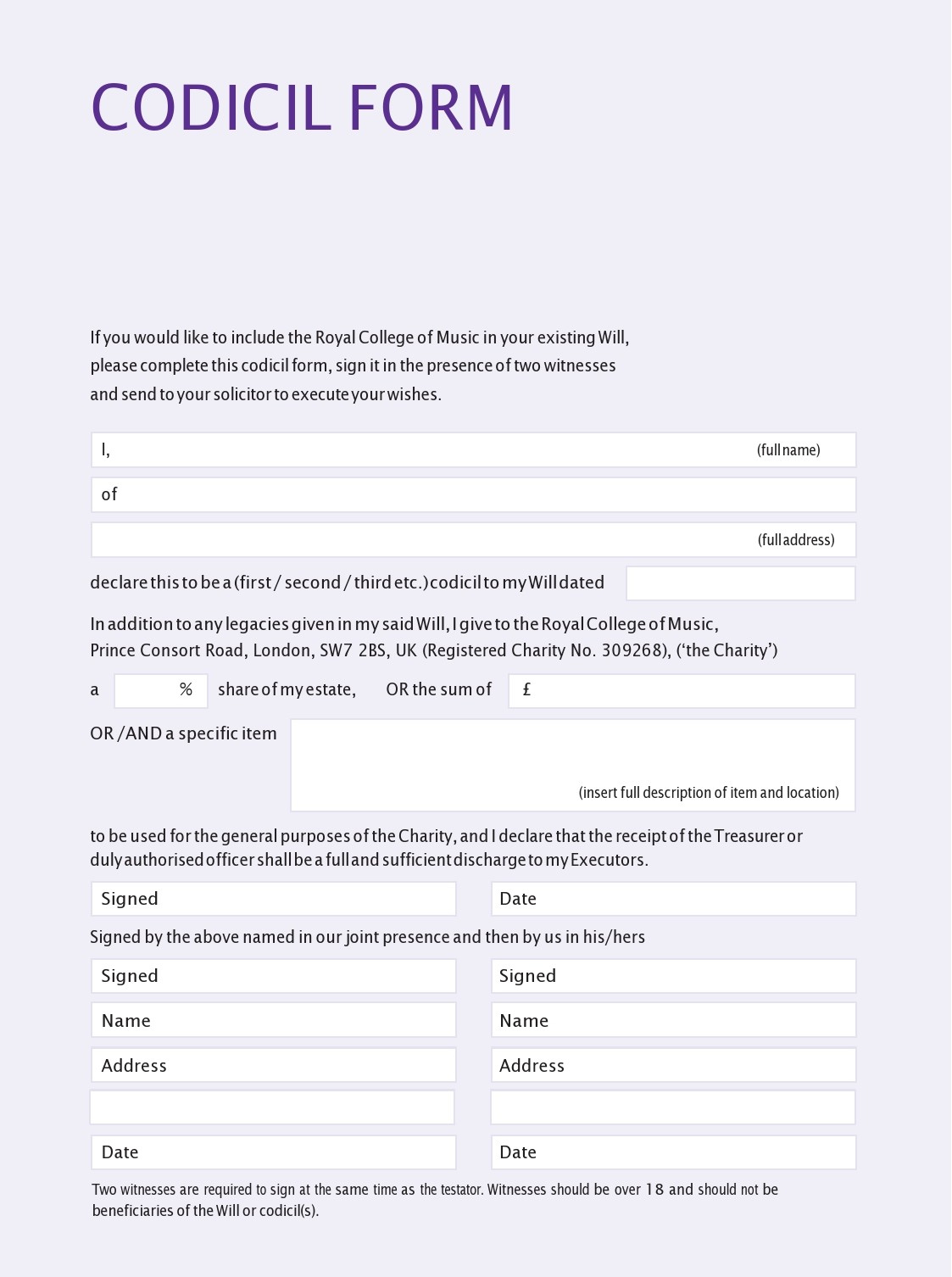 46 Free Codicil To Will Forms &amp;amp; Templates ᐅ Templatelab for Free Printable Codicil Form