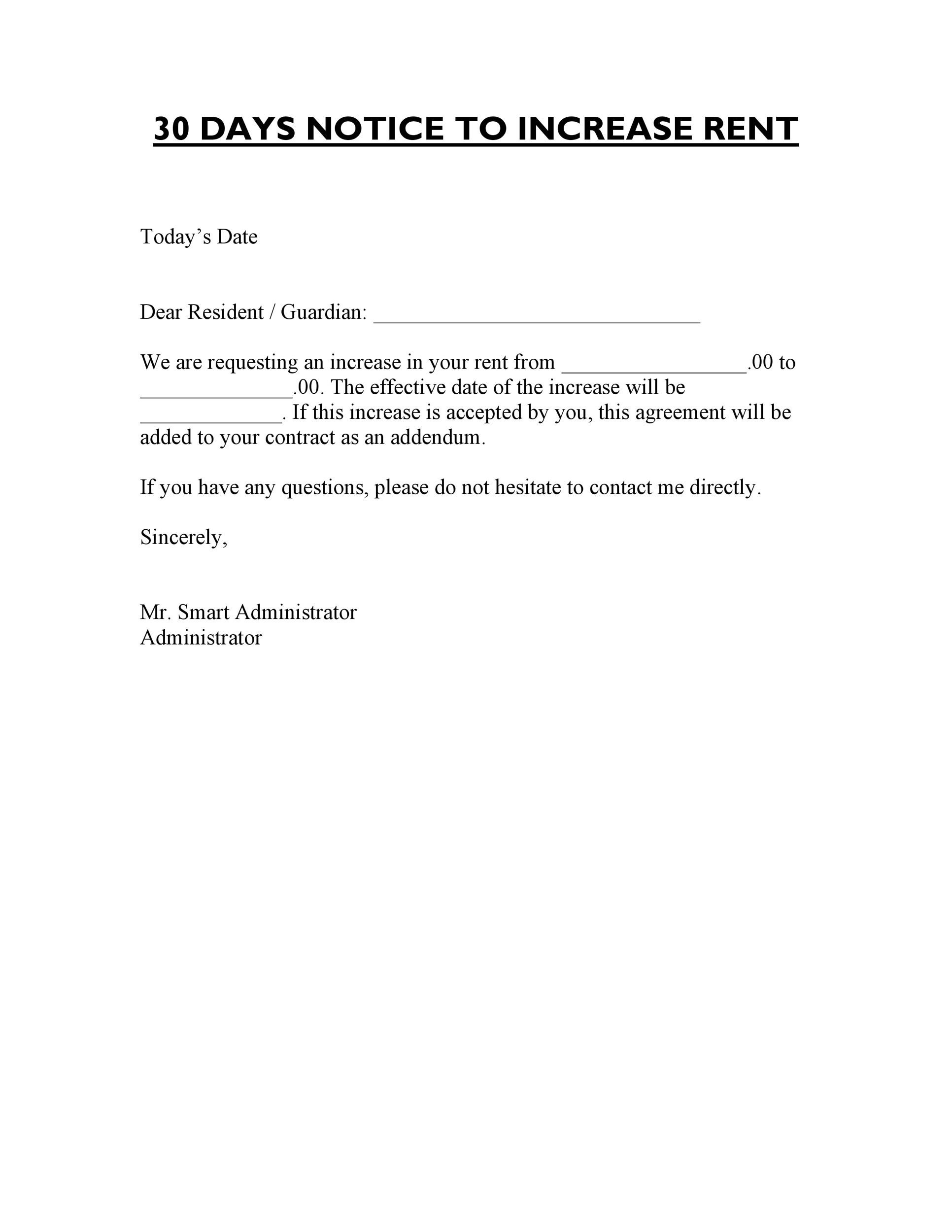 46 Friendly Rent Increase Letters &amp;amp; Notices [Doc, Pdf] for Free Printable Rent Increase Letter