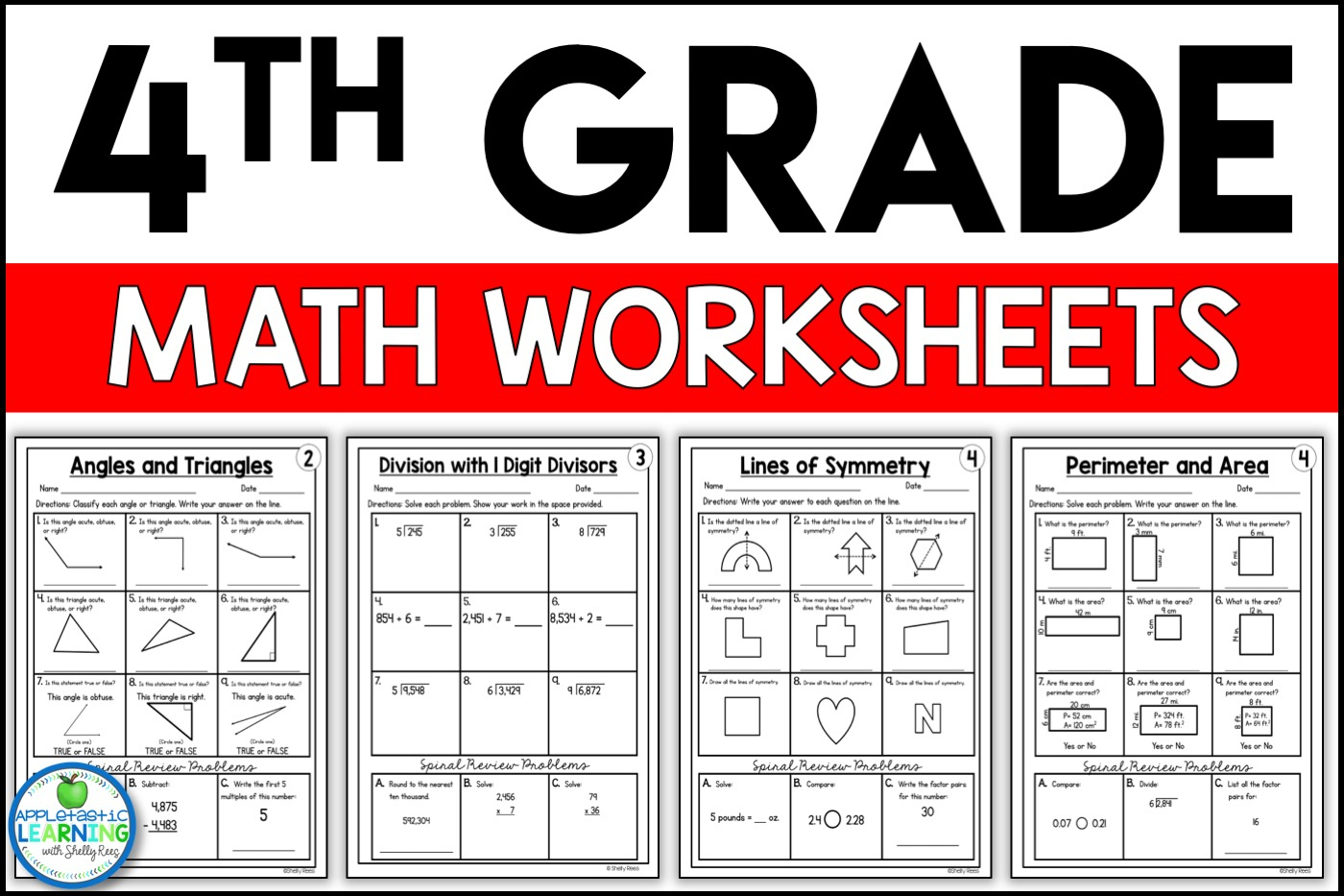 4Th Grade Math Worksheets Free And Printable - Appletastic Learning with regard to Free Printable Worksheets for 4th Grade