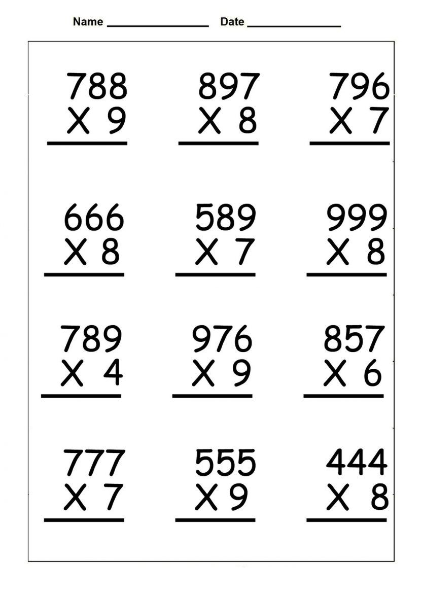 4Th Grade Multiplication Worksheet | Math Worksheets throughout Free Printable Multiplication Worksheets for 4th Grade