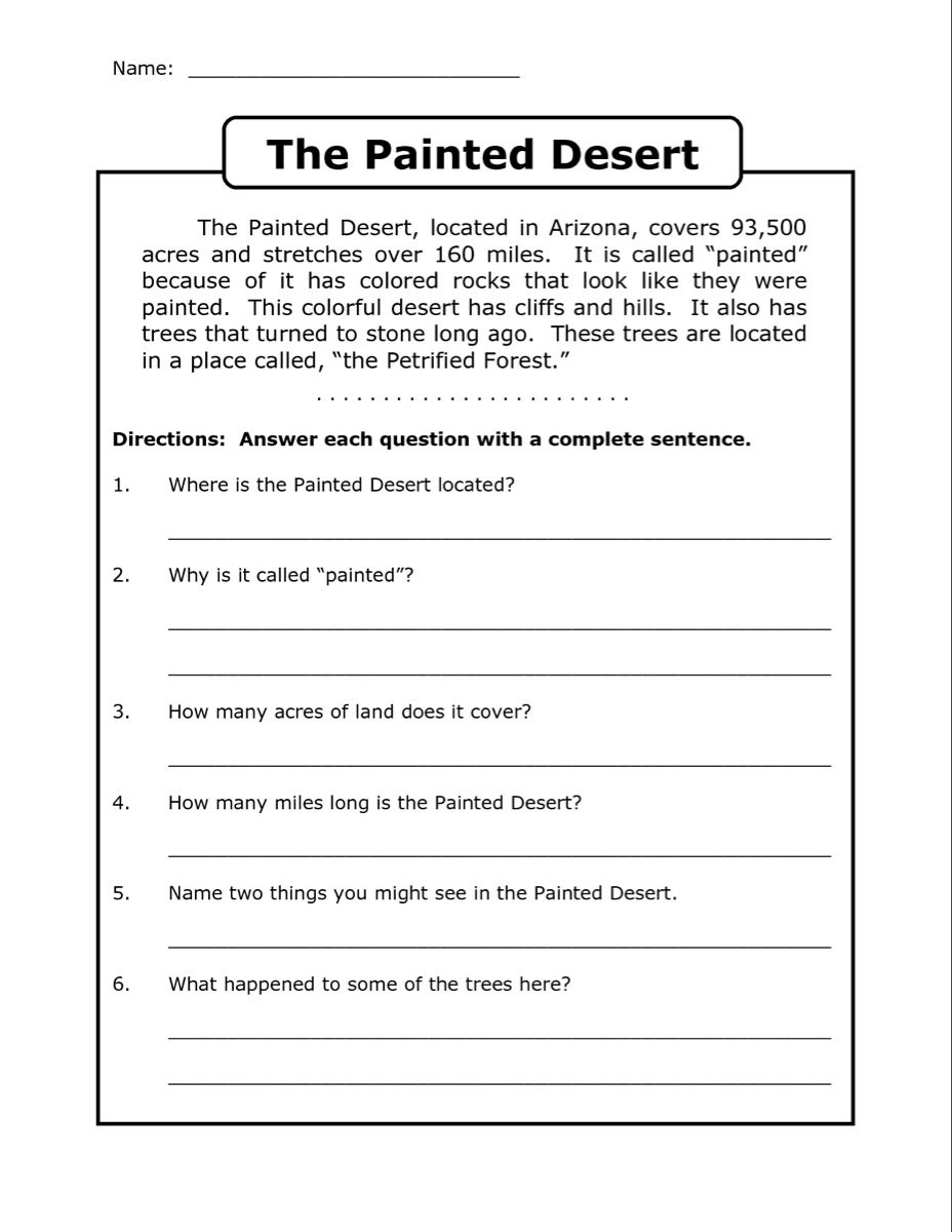 4Th Grade Reading Comprehension Worksheets - Best Coloring Pages intended for Free Printable 4Th Grade Reading Worksheets