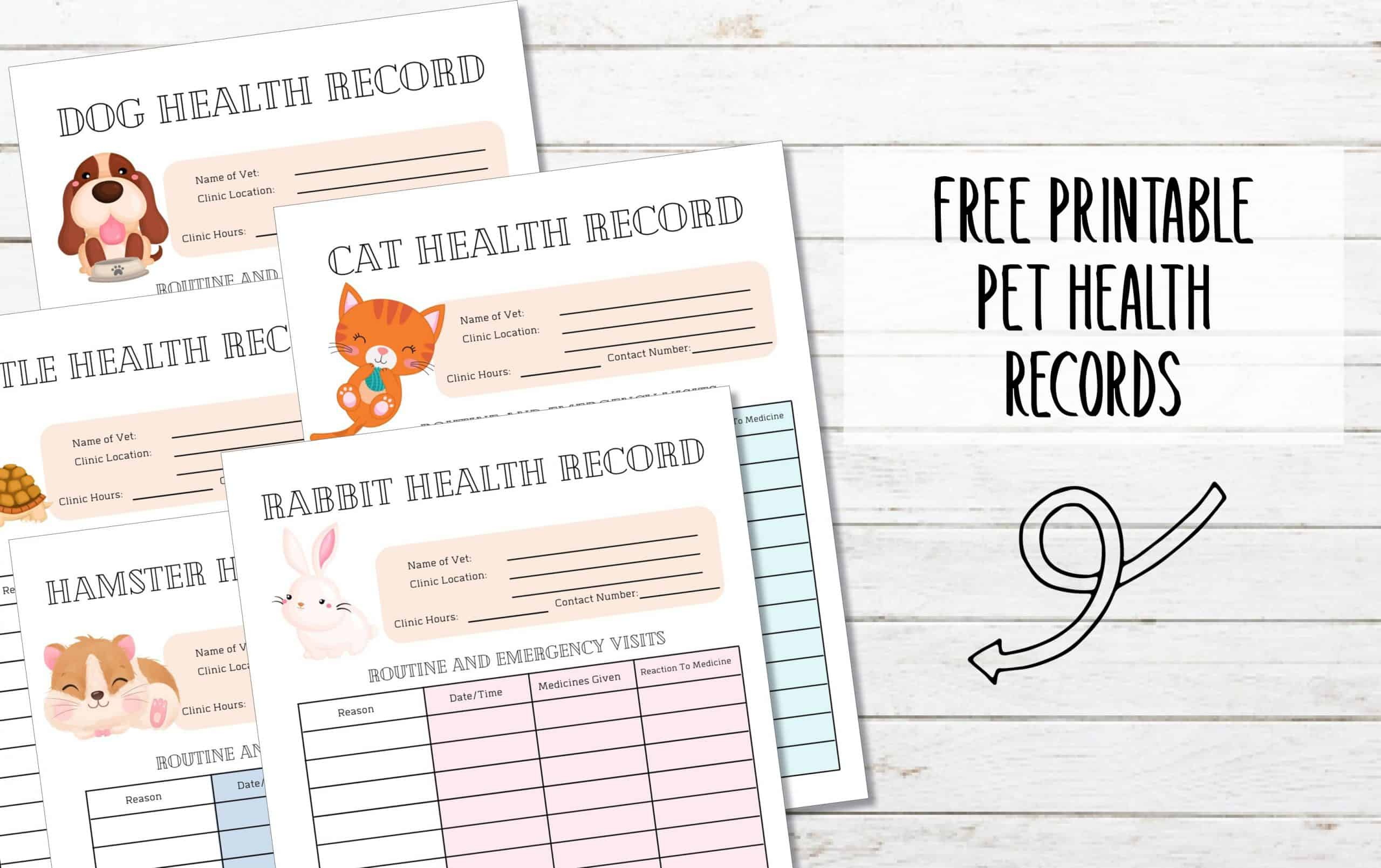 5 Free Printable Pet Health Record Sheets - My Printable Home throughout Free Printable Pet Health Record