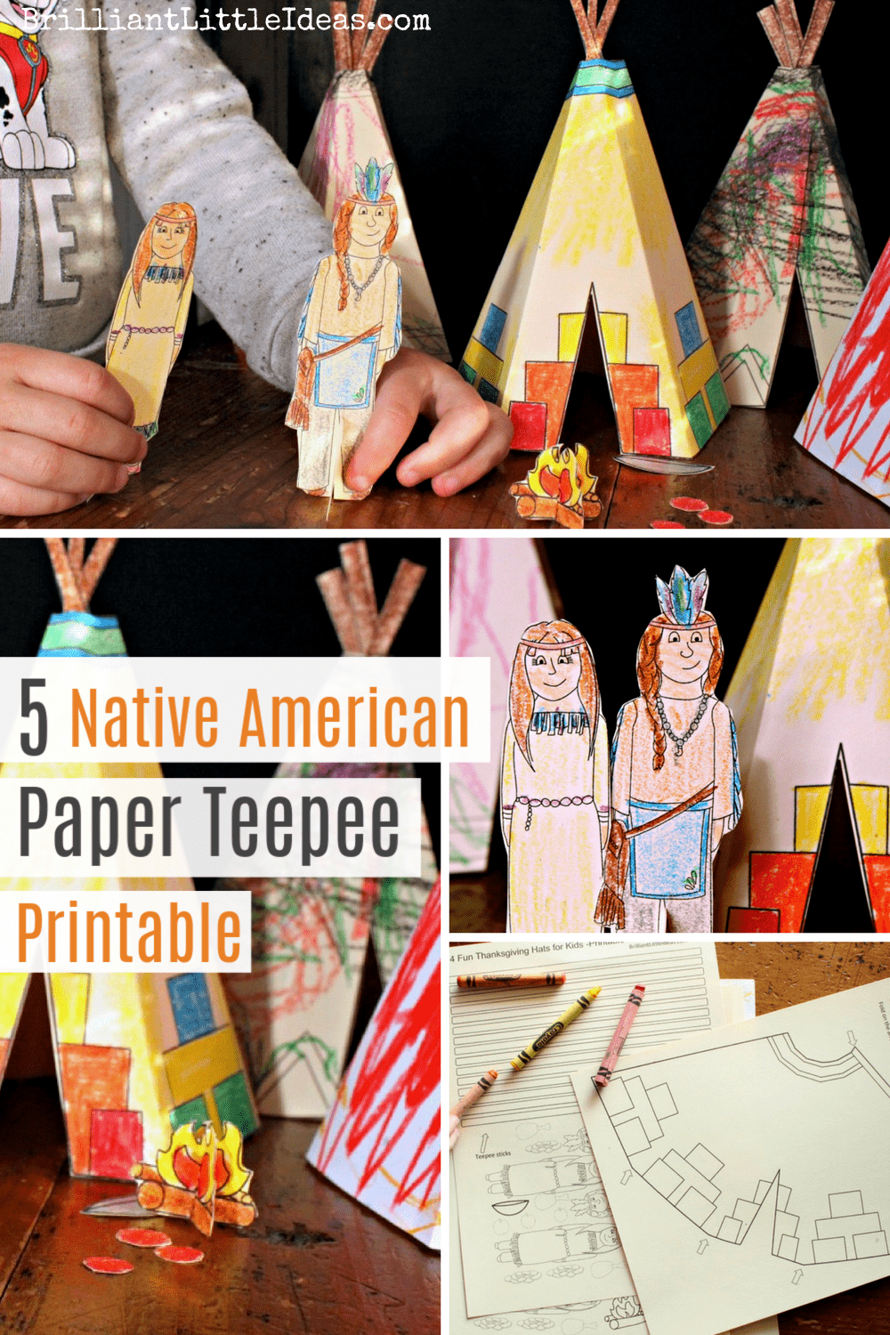 5 Native American Teepee Printable | Brilliant Little Ideas within Free Printable Teepee