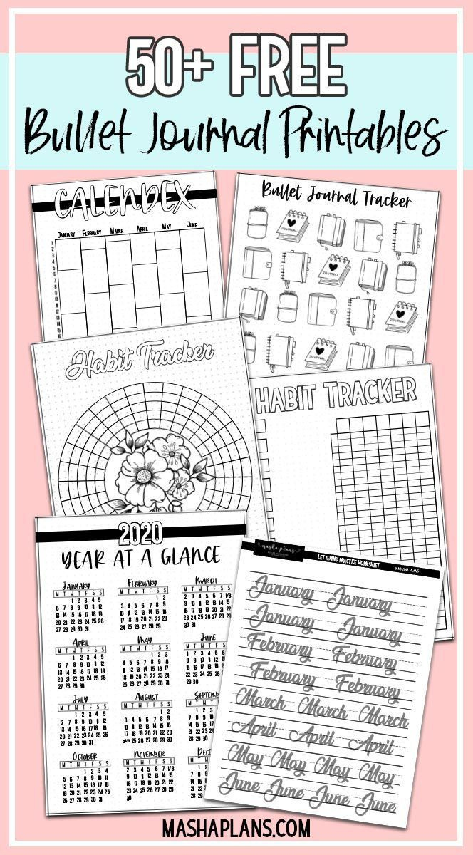 50+ Free Bullet Journal Printables intended for Bullet Journal Printables Free