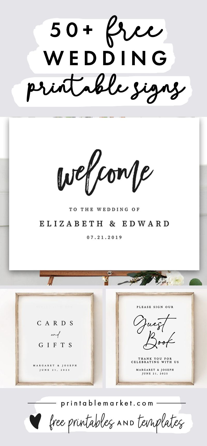 50+ Free Wedding Sign Printables | Free Wedding Printables Signs intended for Free Wedding Printables