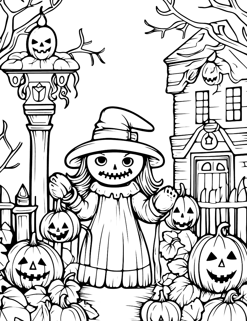 50 Halloween Coloring Pages: Free Printable Sheets in Free Printable Halloween Decorations Scary