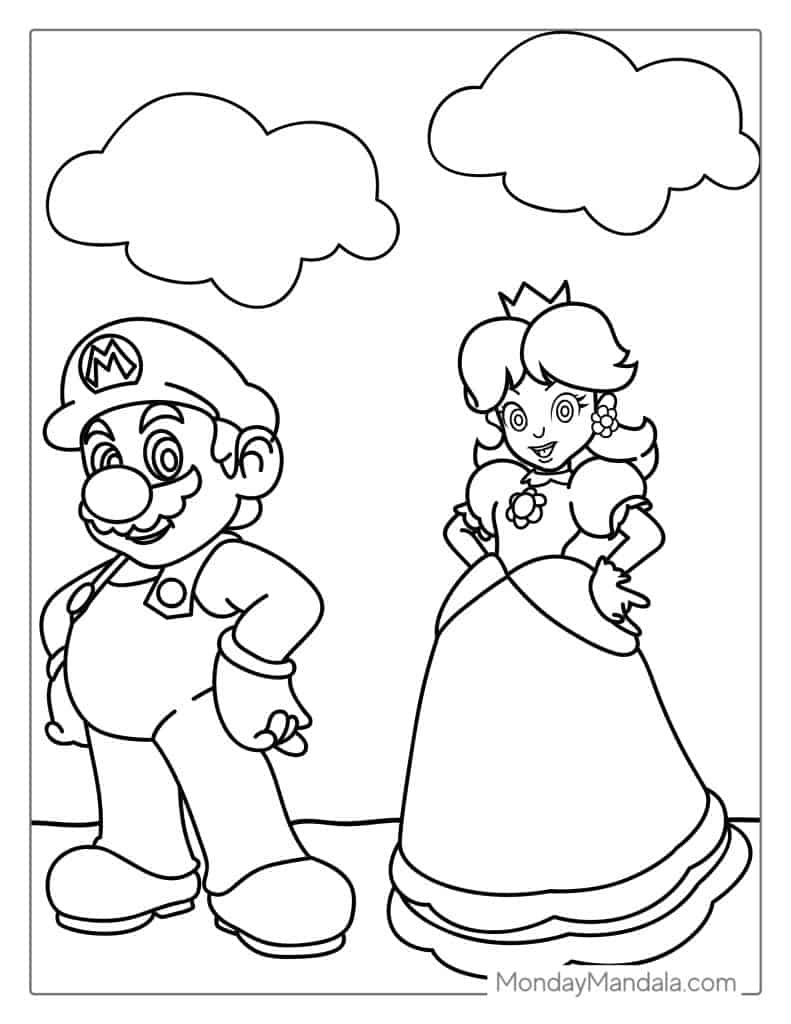 50 Mario Coloring Pages (Free Pdf Printables) with Mario Coloring Pages Free Printable