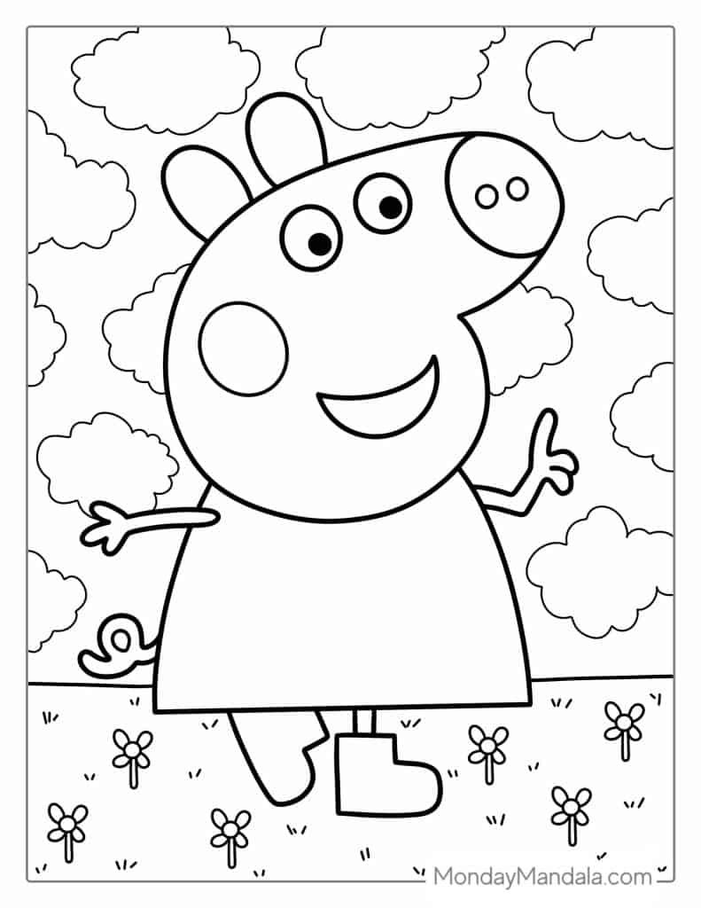 50 Peppa Pig Coloring Pages (Free Pdf Printables) regarding Peppa Pig Free Printables