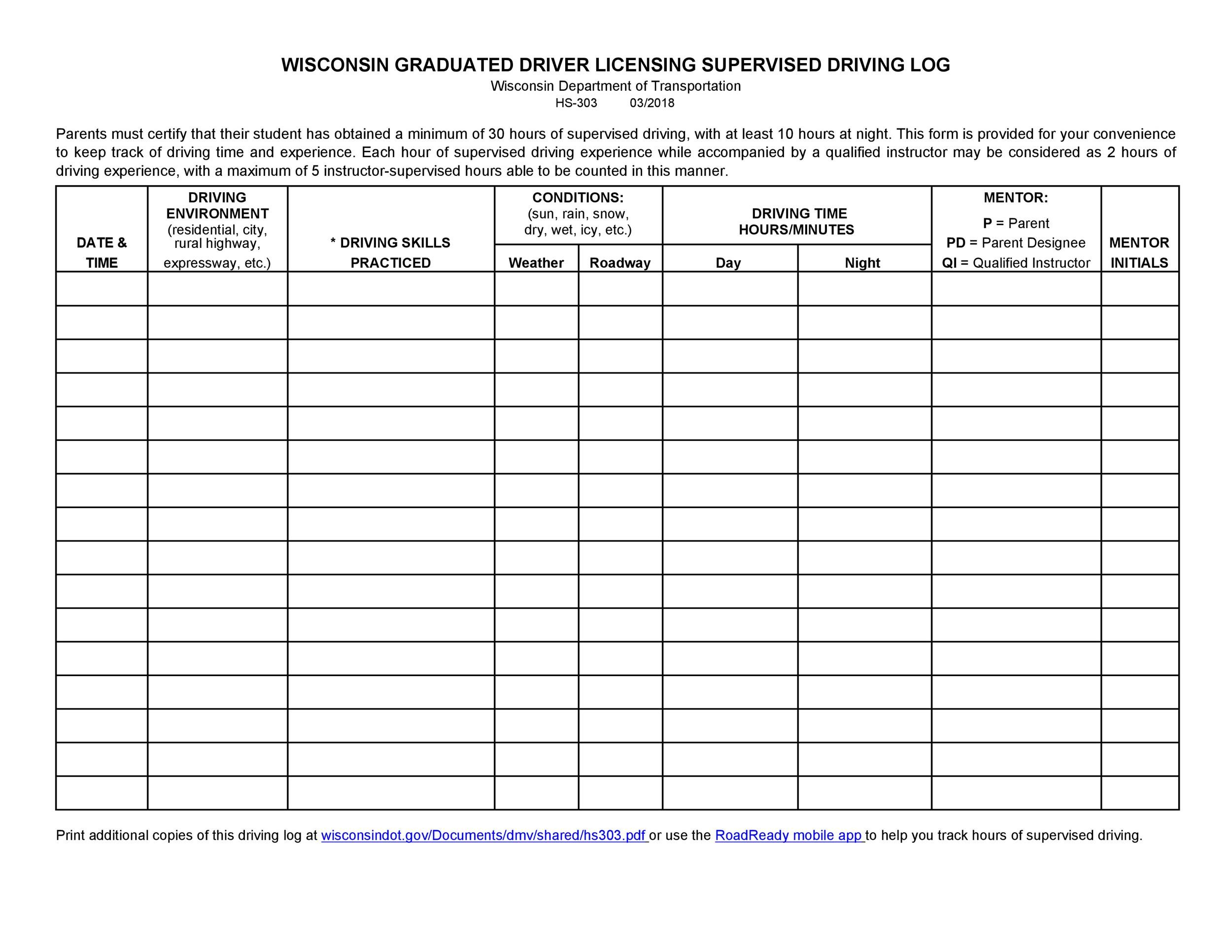 50 Printable Driver&amp;#039;S Daily Log Books [Templates &amp;amp; Examples] intended for Free Printable Driver Log Book