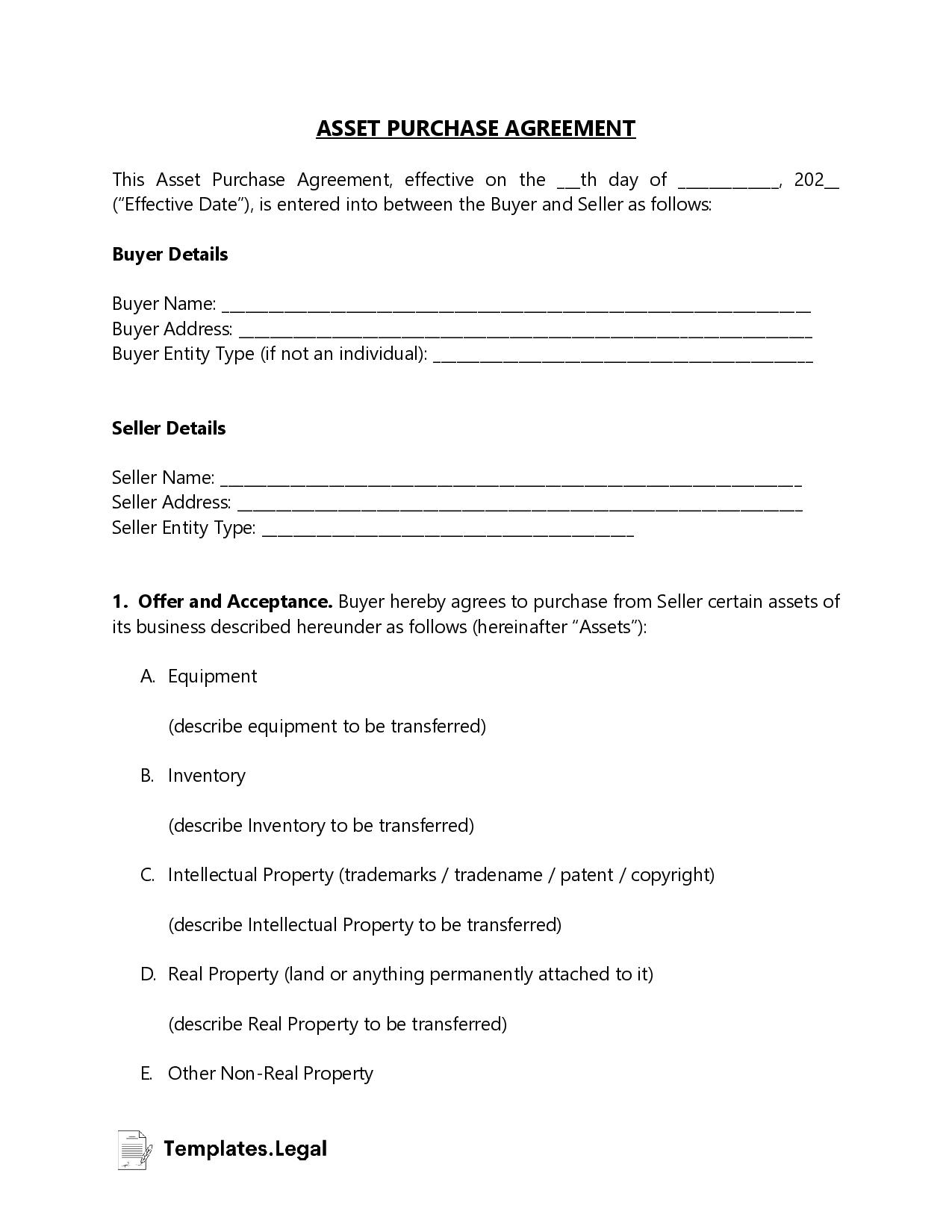 50+ Purchase Agreement Templates [Word, Pdf, Odt] pertaining to Free Printable Purchase Agreement Template