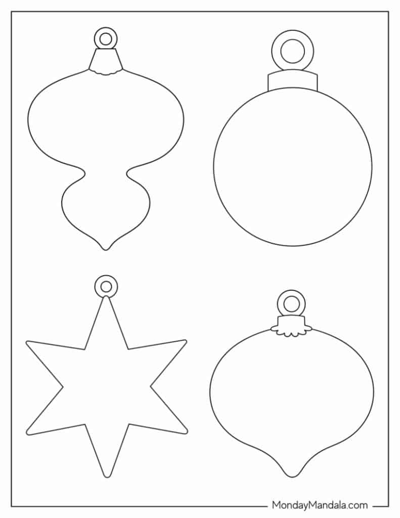 52 Printable Christmas Ornaments (Free Pdf Templates) for Free Printable Christmas Ornament Patterns