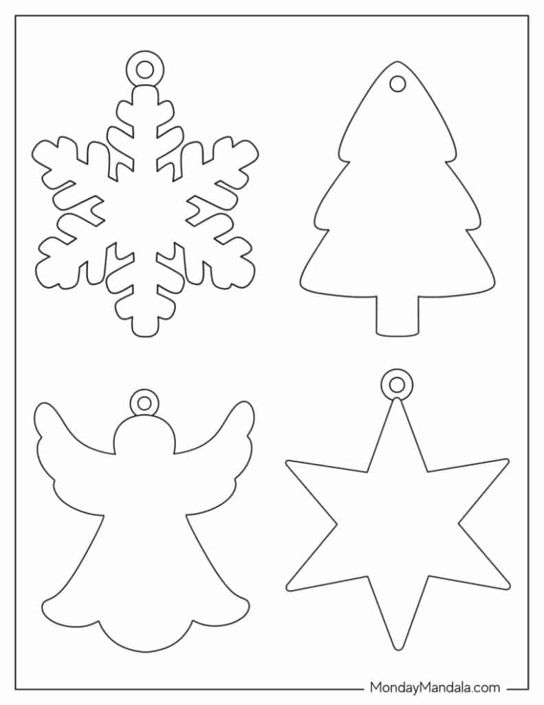 52 Printable Christmas Ornaments (Free Pdf Templates) intended for Free Printable Christmas Tree Ornaments To Color