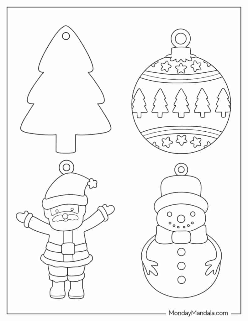 52 Printable Christmas Ornaments (Free Pdf Templates) regarding Free Printable Ornaments To Color