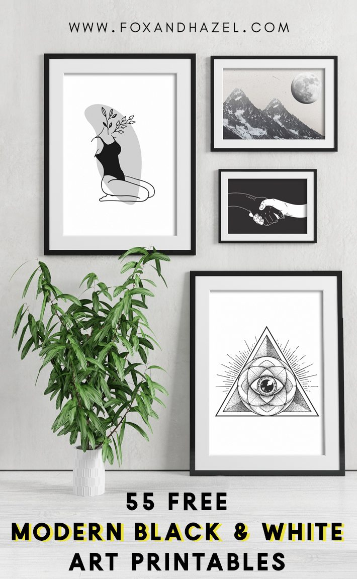 55 More Free Black And White Art Printables | Fox + Hazel for Free Printable Wall Art Black And White