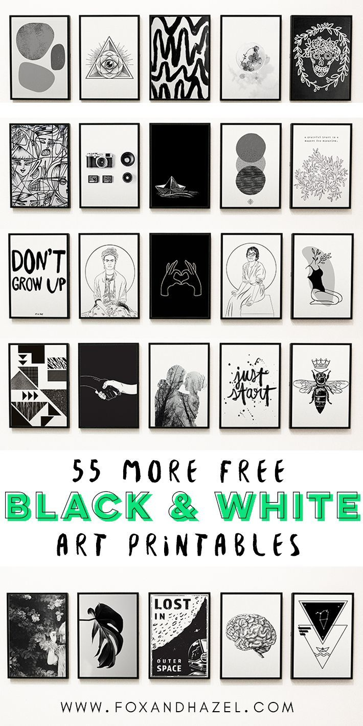 55 More Free Black And White Art Printables | Fox + Hazel | Free throughout Free Black And White Printable Art