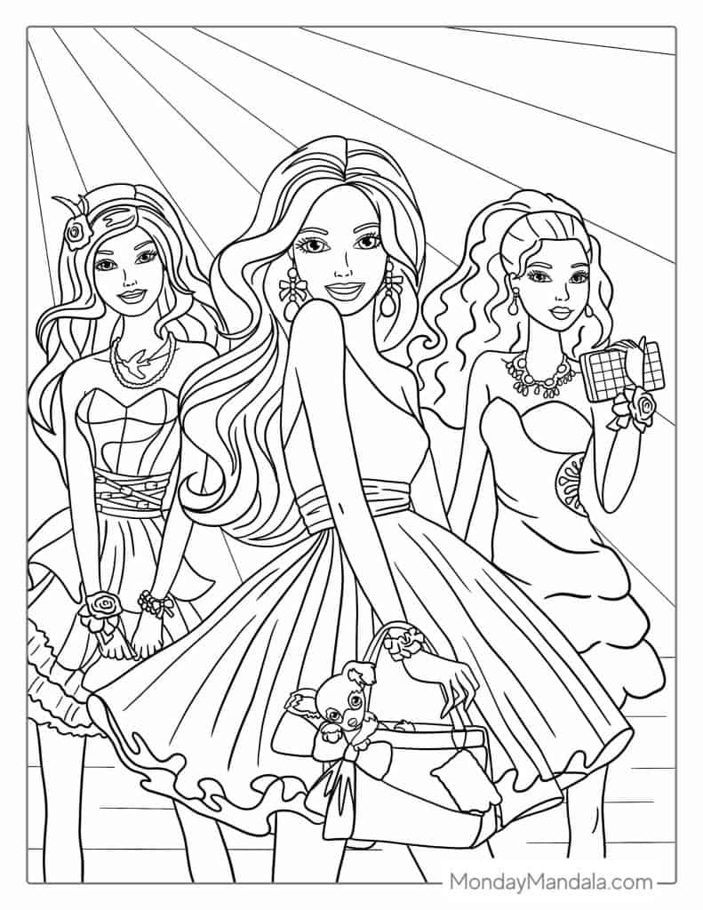 58 Barbie Coloring Pages (Free Pdf Printables) throughout Free Printable Barbie Coloring Pages