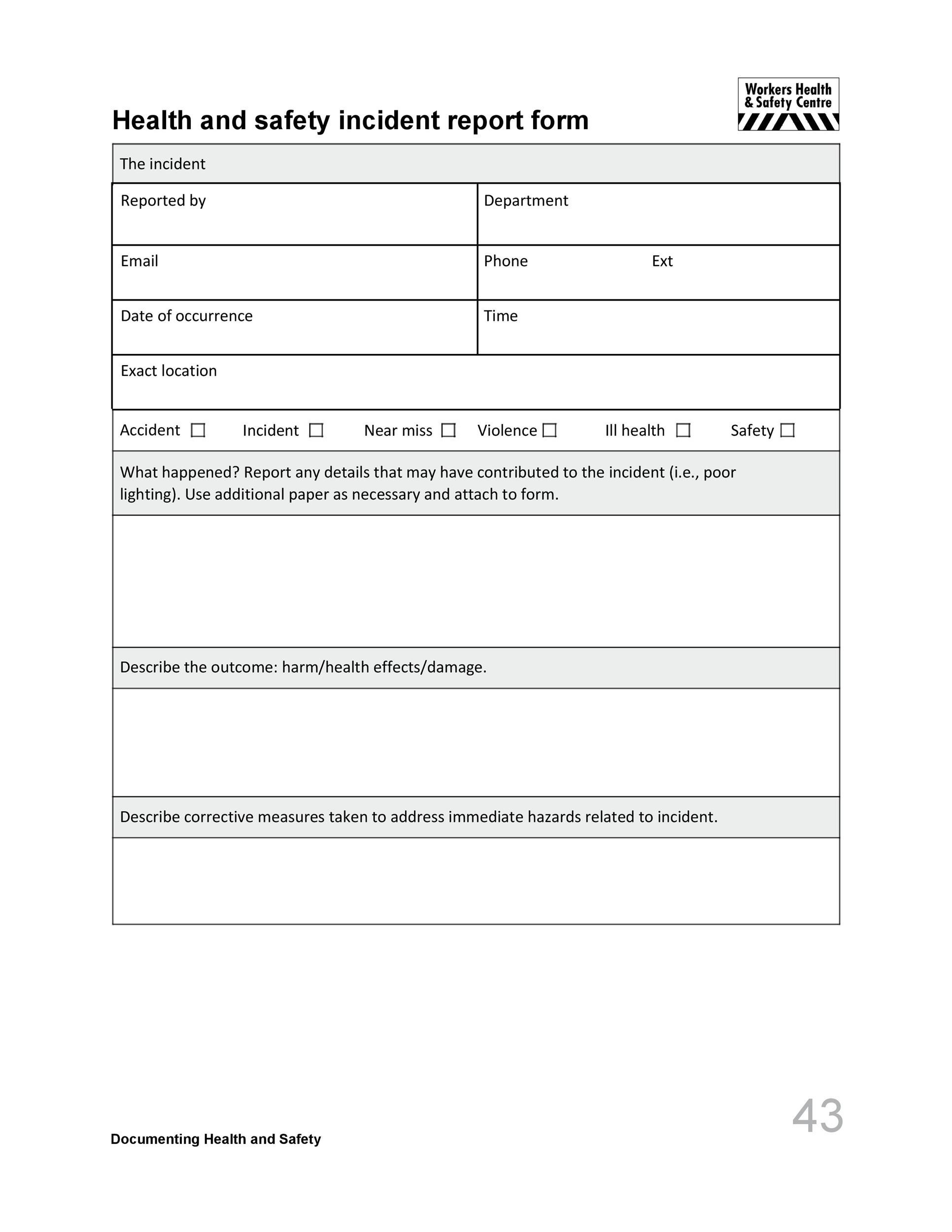 60+ Incident Report Template [Employee, Police, Generic] ᐅ within Free Printable Incident Report Form