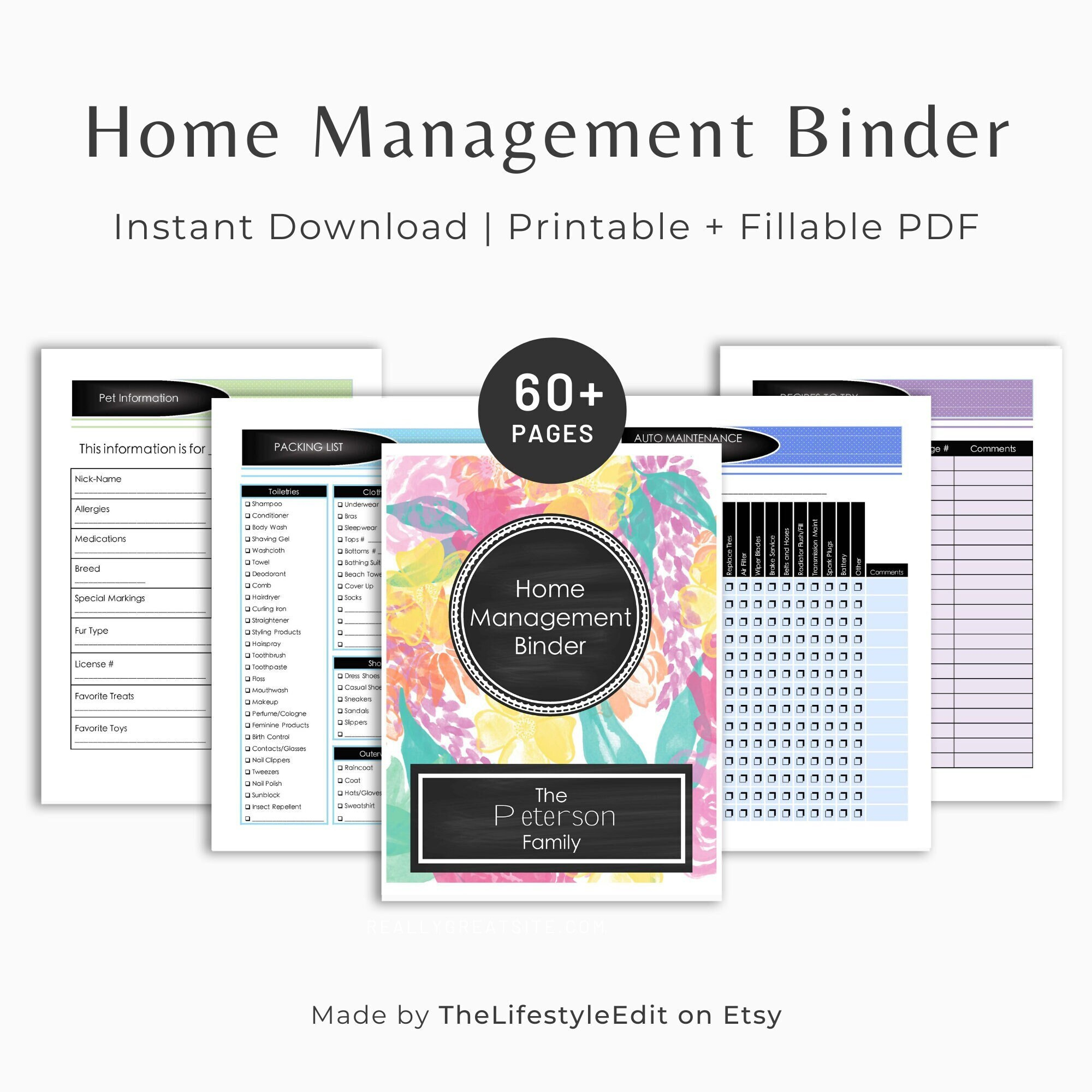 64 Page Home Management Binder; Editable And Printable At Home! with Home Management Binder Free Printables 2025